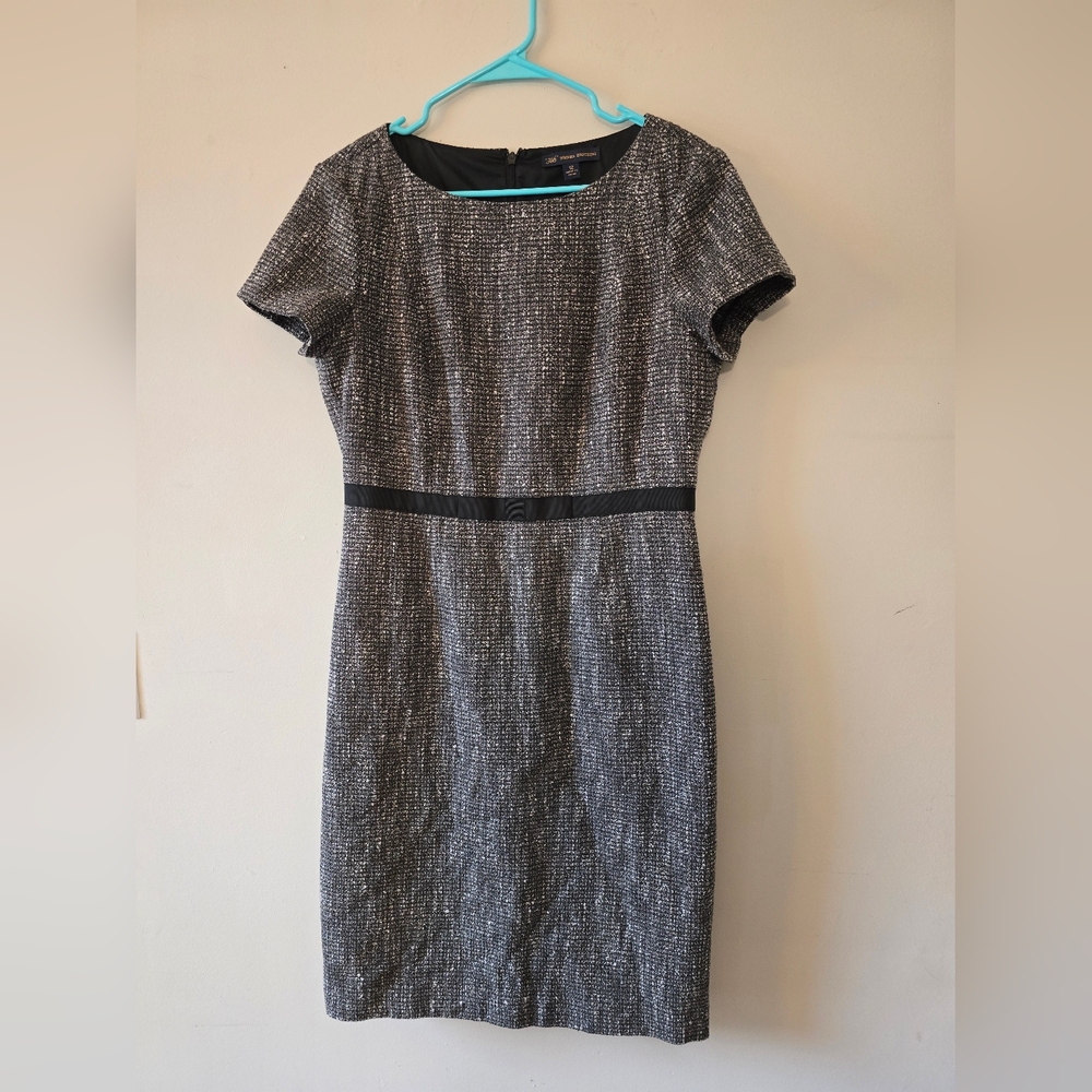 Brooks Brothers Womens Dress in Silver-Black Tweed Size 12